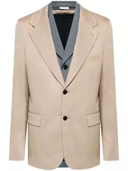 Comme des Garons Homme Plus single-breasted layered blazer, нейтральный цвет