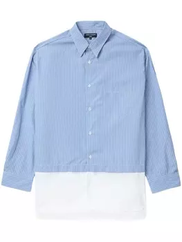 Comme des Garons Homme полосатая рубашка с многослойным подолом, синий