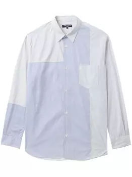 Comme des Garons Homme полосатая рубашка в стиле колор-блок, синий