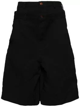 Comme des Garons Homme шорты с двойным поясом, черный