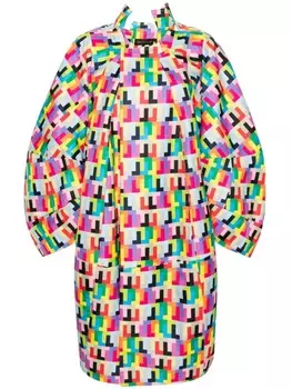 Comme Des Garons пальто оверсайз с геометричным узором, розовый