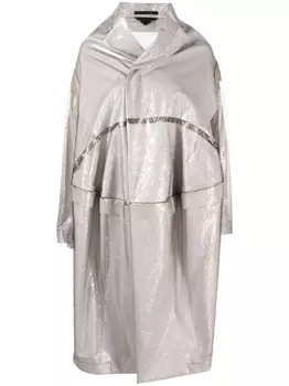 Comme Des Garons плащ асимметричного кроя с тиснением, серый