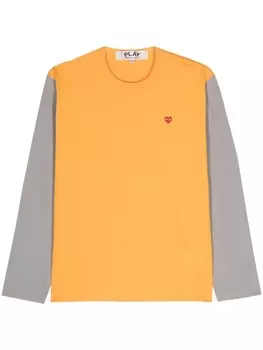 Comme Des Garons Play двухцветная футболка с логотипом, оранжевый