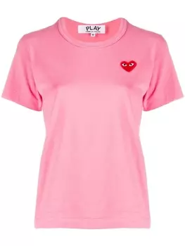 Comme Des Garons Play футболка с круглым вырезом и принтом, розовый