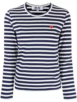 Comme Des Garons Play футболка с нашивкой-логотипом, синий