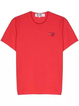Comme Des Garons Play футболка с нашивкой, красный