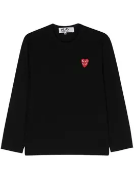 Comme Des Garons Play футболка с нашивкой, черный