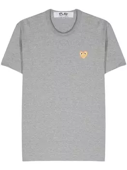 Comme Des Garons Play футболка с нашивкой, серый