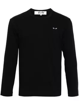 Comme Des Garons Play футболка с нашивкой, черный