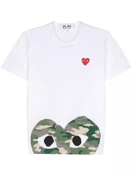 Comme Des Garons Play футболка с нашивкой, белый