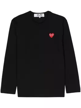 Comme Des Garons Play футболка с нашивкой, черный