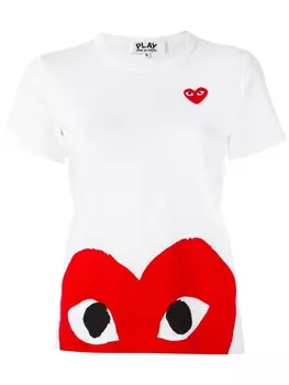 Comme Des Garons Play футболка с принтом, белый