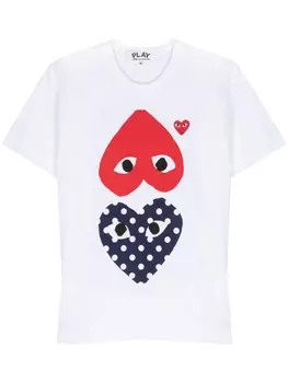 Comme Des Garons Play футболка с принтом, белый