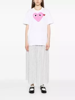 Comme Des Garons Play футболка с принтом в виде сердца, белый