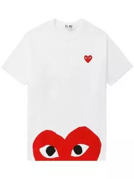 Comme Des Garons Play футболка с принтом, белый