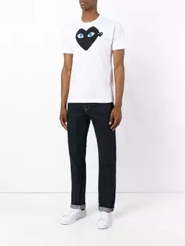 Comme Des Garons Play футболка с принтом сердца, белый