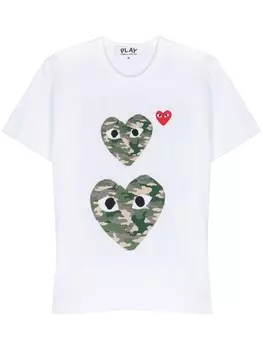 Comme Des Garons Play футболка с принтом, белый