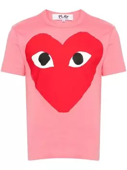 Comme Des Garons Play футболка с принтом Heart, розовый