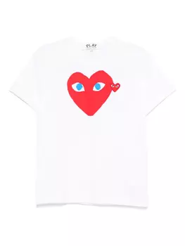 Comme Des Garons Play футболка с принтом, белый