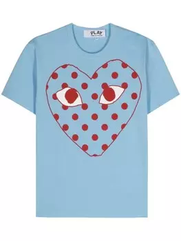 Comme Des Garons Play футболка с принтом, синий