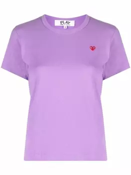 Comme Des Garons Play футболка с вышитым логотипом, фиолетовый