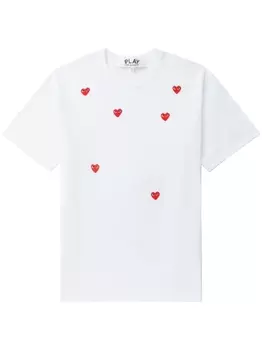 Comme Des Garons Play футболка Scattered Hearts, белый