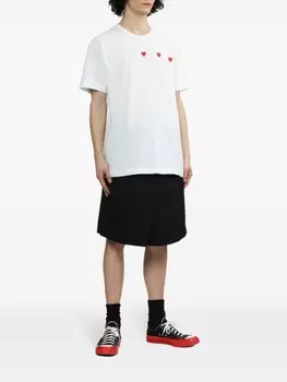 Comme Des Garons Play футболка Triple Hearts, белый