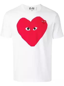 Comme Des Garons Play heart logo T-shirt, белый