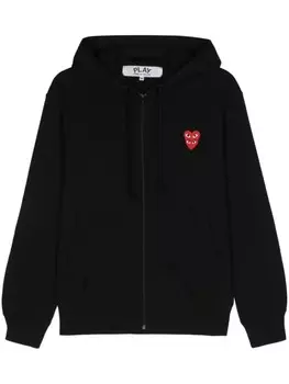Comme Des Garons Play худи на молнии с нашивкой, черный