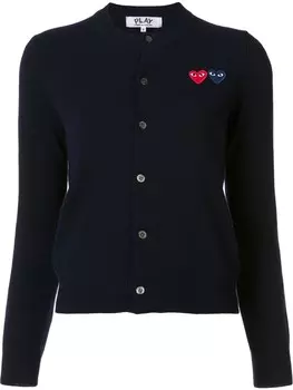 Comme Des Garons Play кардиган с двумя сердцами, синий