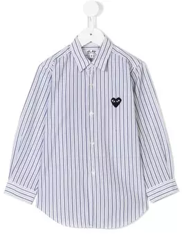 Comme Des Garons Play Kids рубашка в полоску, белый