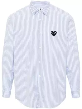 Comme Des Garons Play полосатая рубашка с нашивкой, белый