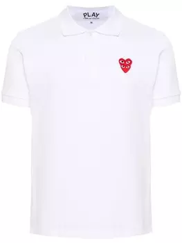 Comme Des Garons Play рубашка поло с нашивкой, белый