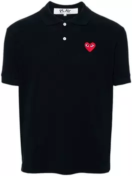Comme Des Garons Play рубашка поло с нашивкой, синий