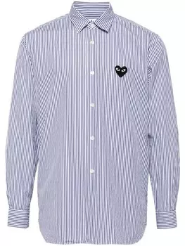 Comme Des Garons Play рубашка с нашивкой-логотипом, синий