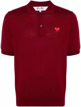 Comme Des Garons Play шерстяная рубашка поло с нашивкой, красный