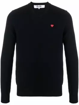 Comme Des Garons Play шерстяной джемпер с нашивкой-логотипом, черный