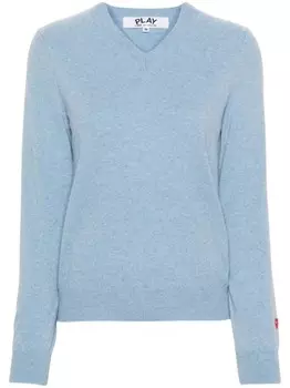 Comme Des Garons Play шерстяной джемпер с логотипом, синий