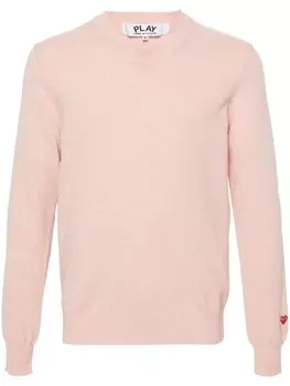 Comme Des Garons Play шерстяной джемпер с V-образным вырезом, розовый