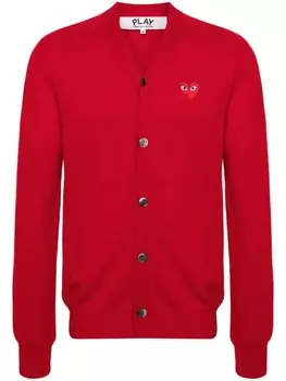 Comme Des Garons Play шерстяной кардиган с логотипом, красный