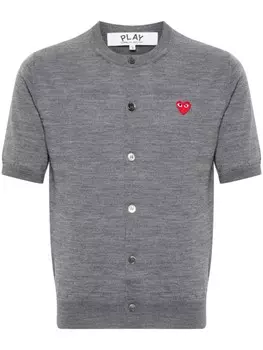 Comme Des Garons Play шерстяной кардиган с нашивкой, серый