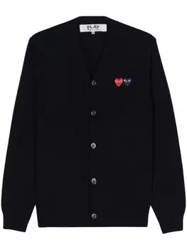 Comme Des Garons Play шерстяной кардиган с нашивкой, синий