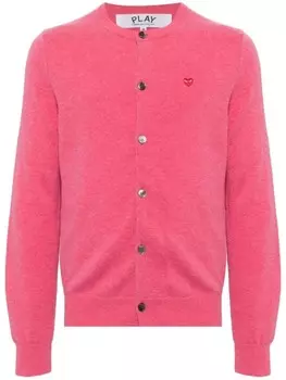 Comme Des Garons Play шерстяной кардиган с сердечками, розовый