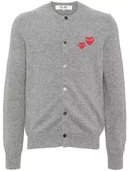 Comme Des Garons Play шерстяной кардиган с сердечками, серый