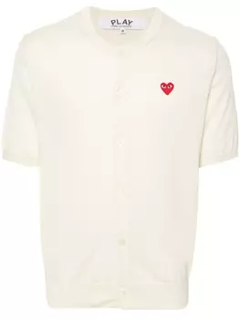 Comme Des Garons Play шерстяной кардиган с нашивкой, белый
