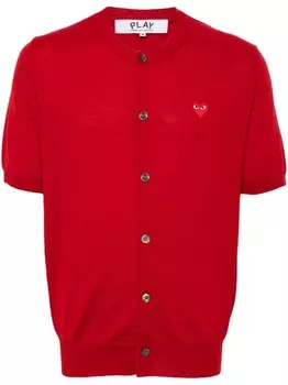 Comme Des Garons Play шерстяной кардиган с нашивкой, красный