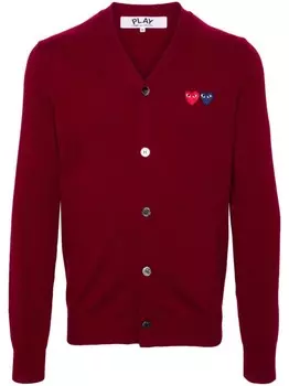 Comme Des Garons Play шерстяной кардиган с нашивкой, красный