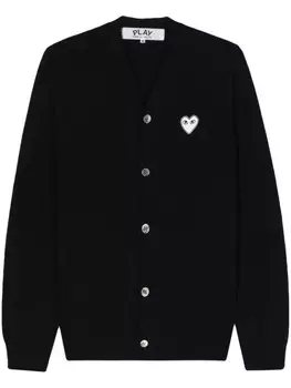 Comme Des Garons Play шерстяной кардиган с нашивкой, черный
