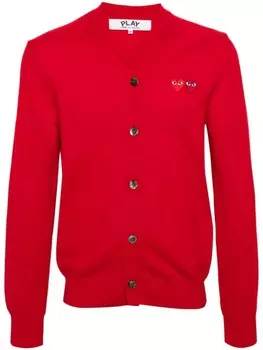 Comme Des Garons Play шерстяной кардиган с нашивками, красный
