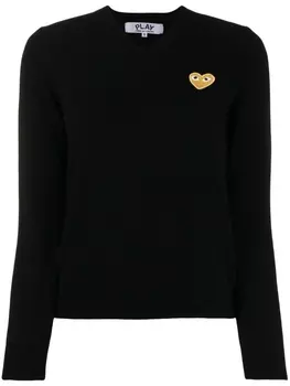 Comme Des Garons Play свитер с V-образным вырезом и длинными рукавами, черный